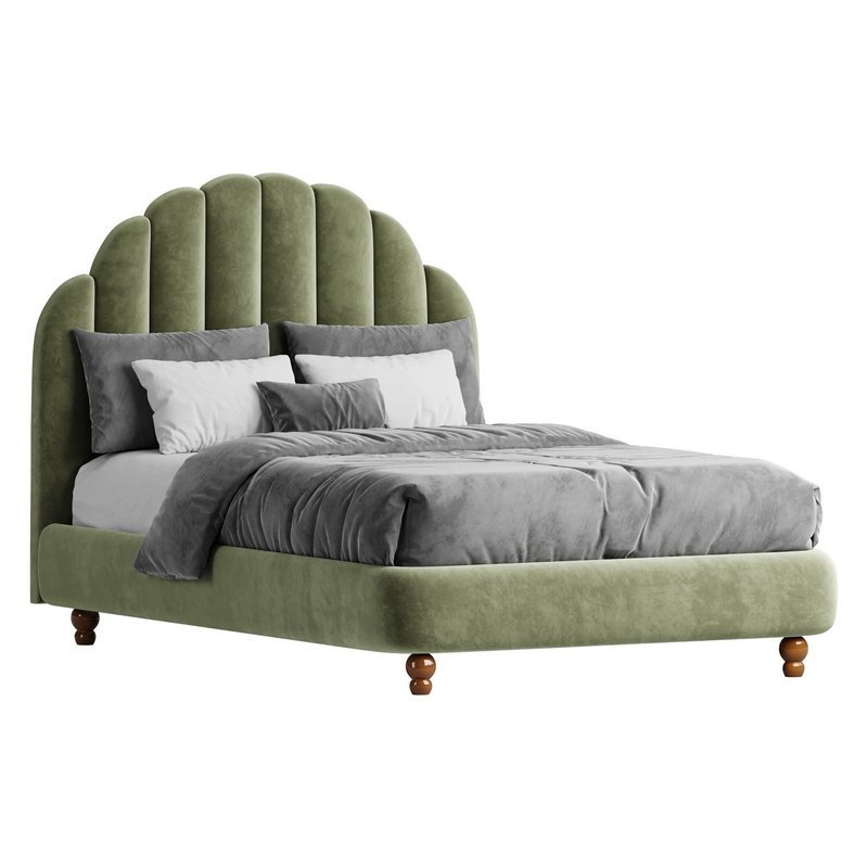 Lime Green Padded Panel Bed - Image 4