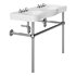 White Console Sink Double Deluxe with Black Nickel Bistro Legs - Thumbnail 6