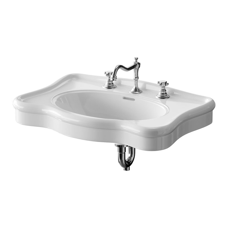 Bathroom Console Sink Deluxe Counter Top White Vitreous China - Image 5