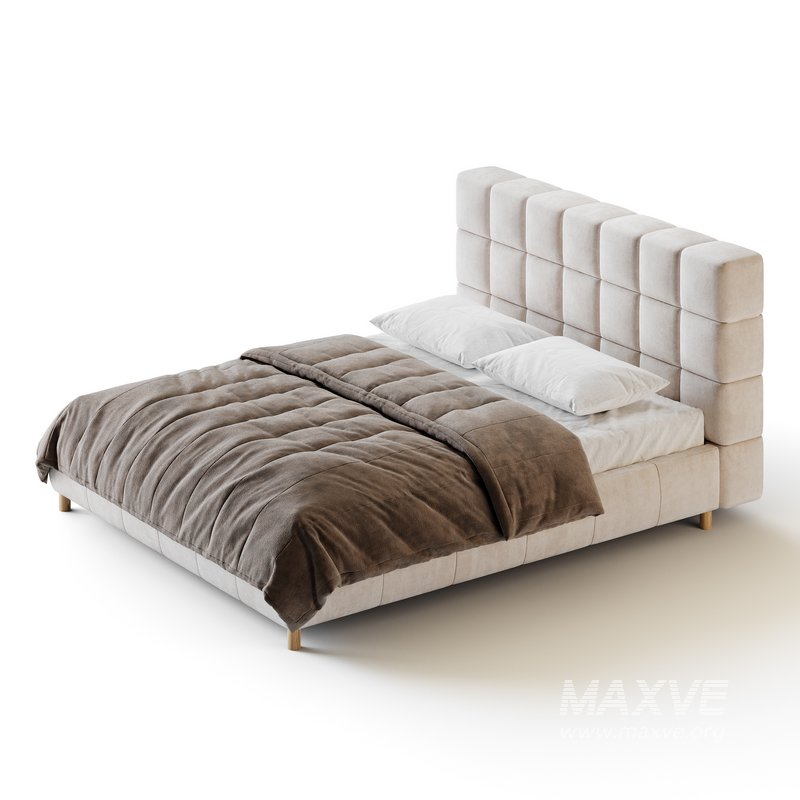 White-velvet-minimalist-bed - Image 5