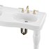 Double Basin Console Bathroom Sink White with 2 Spindle Legs and Overflow - Thumbnail 7