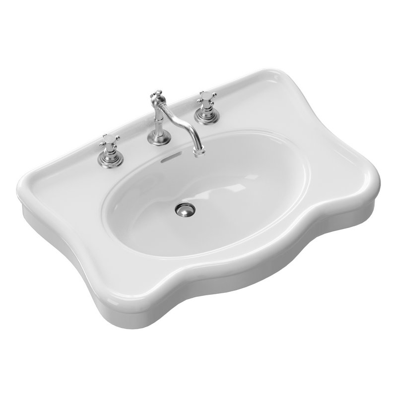 Bathroom Console Sink Deluxe Counter Top White Vitreous China - Image 6