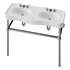 White Console Sink Double Deluxe with Black Nickel Bistro Legs - Thumbnail 7