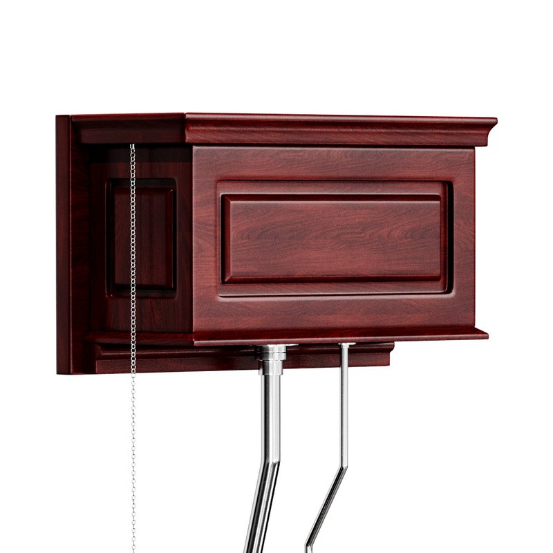 Dark Oak High Tank Pull Chain Toilet Wooden Tank Round Bowl - Image 7