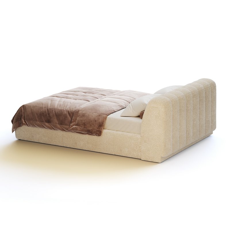 Salami Queen Bed – Maya Cream Boucle - Image 7