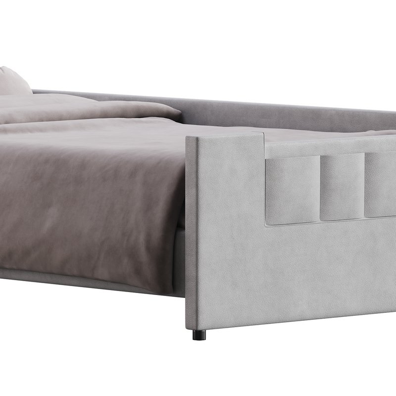 Twin Size Upholstered Platform Bed - Image 7