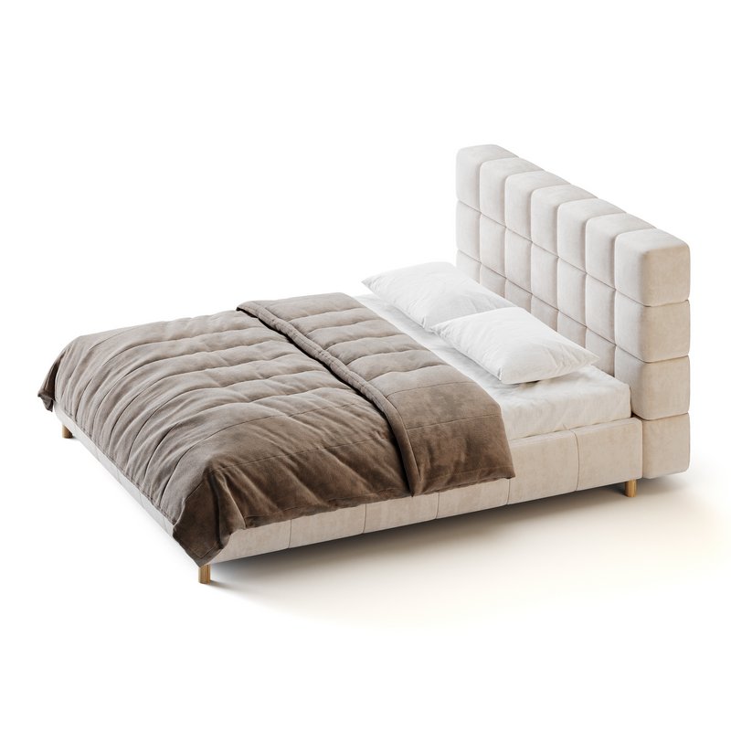 White-velvet-minimalist-bed - Image 8