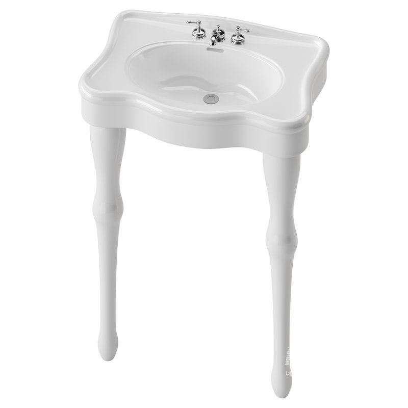 White Console Sink China Two Spindle Legs - Image 7