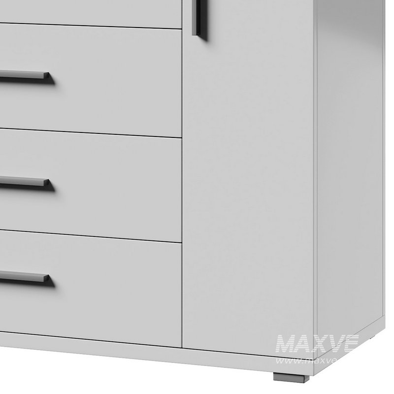 Komod INNOVO White Black Wood - Image 6