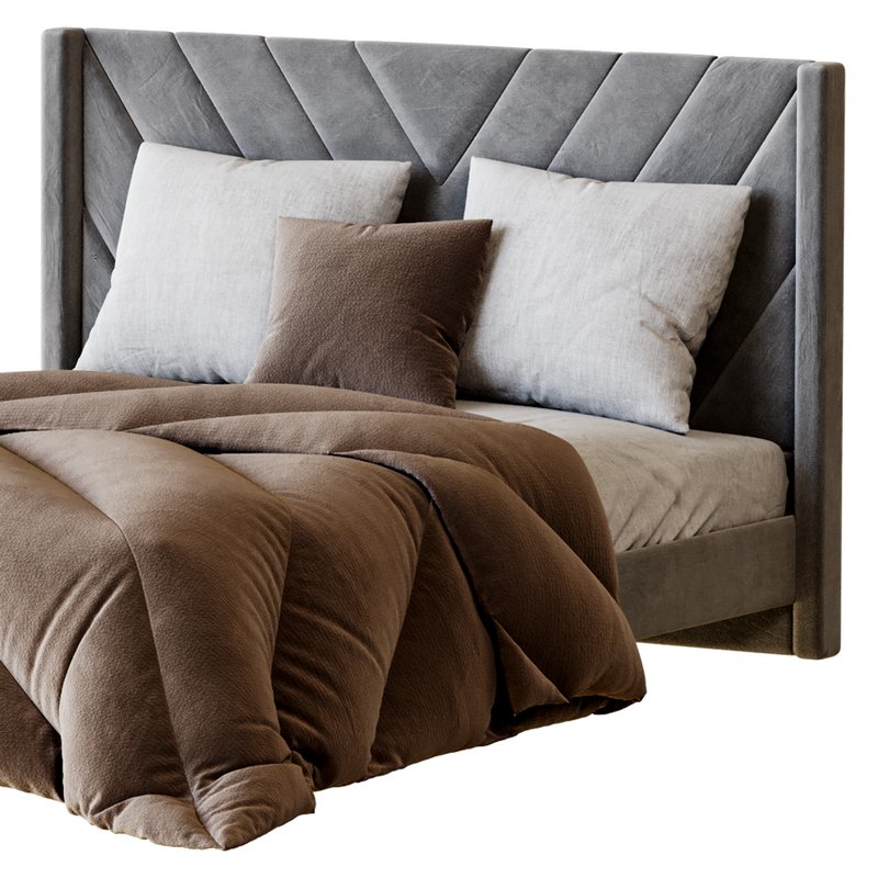 Easyfashion Modern Upholstered Platform Queen Bed with Slat Support Light Gray - Image 7