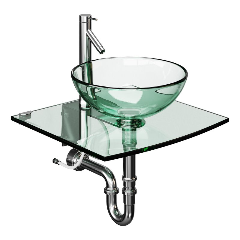 Unique Tempered Glass Wall Mount Vessel Sink - Image 7