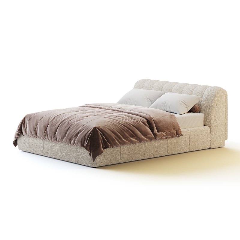 Salami Queen Bed – Maya Cream Boucle - Image 8