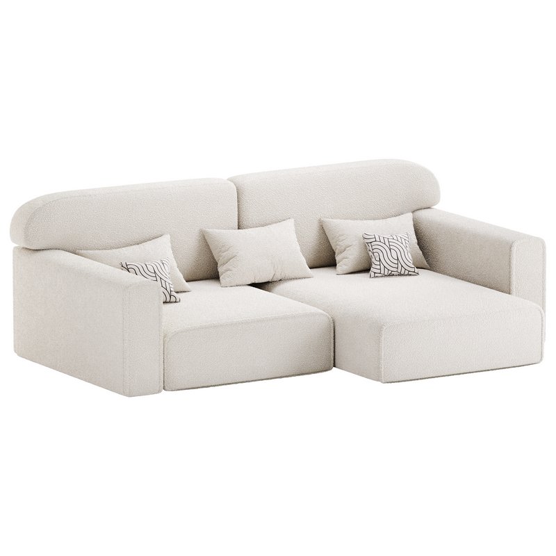 Corner sofa Vienna Bucle White - Image 8