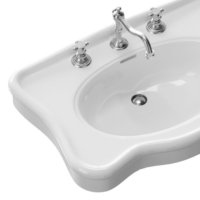 Bathroom Console Sink Deluxe Counter Top White Vitreous China - Image 8