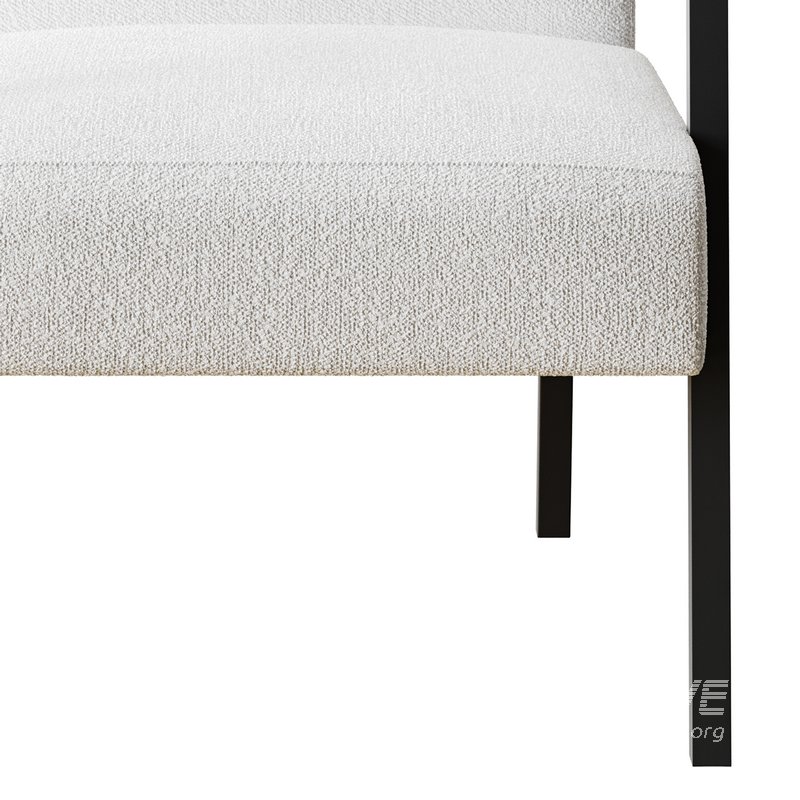 Hatton Steel Frame Boucle Accent Chair-Grey - Image 8