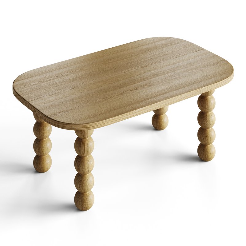Wooden minimalist rectangular large coffee table - Image 7