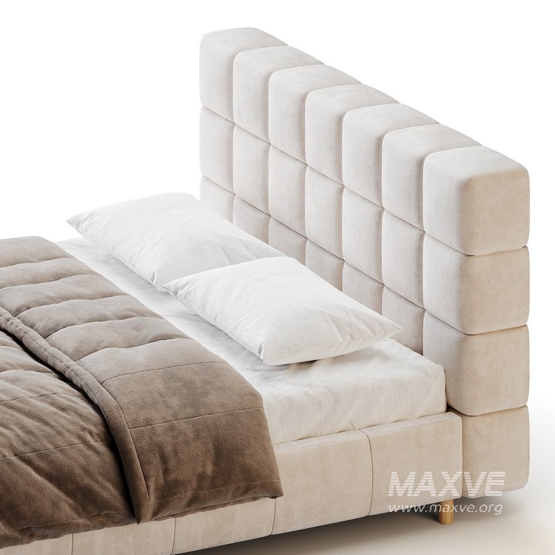 White-velvet-minimalist-bed - Image 7