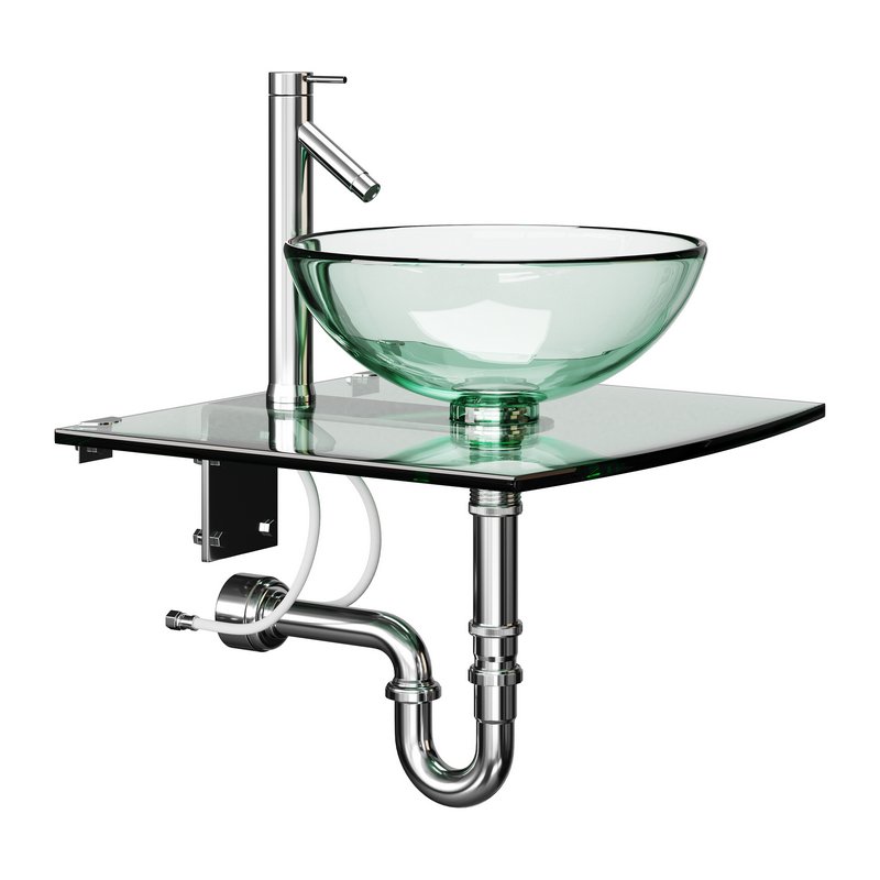 Unique Tempered Glass Wall Mount Vessel Sink - Image 8