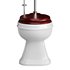 Dark Oak High Tank Pull Chain Toilet Wooden Tank Round Bowl - Thumbnail 9