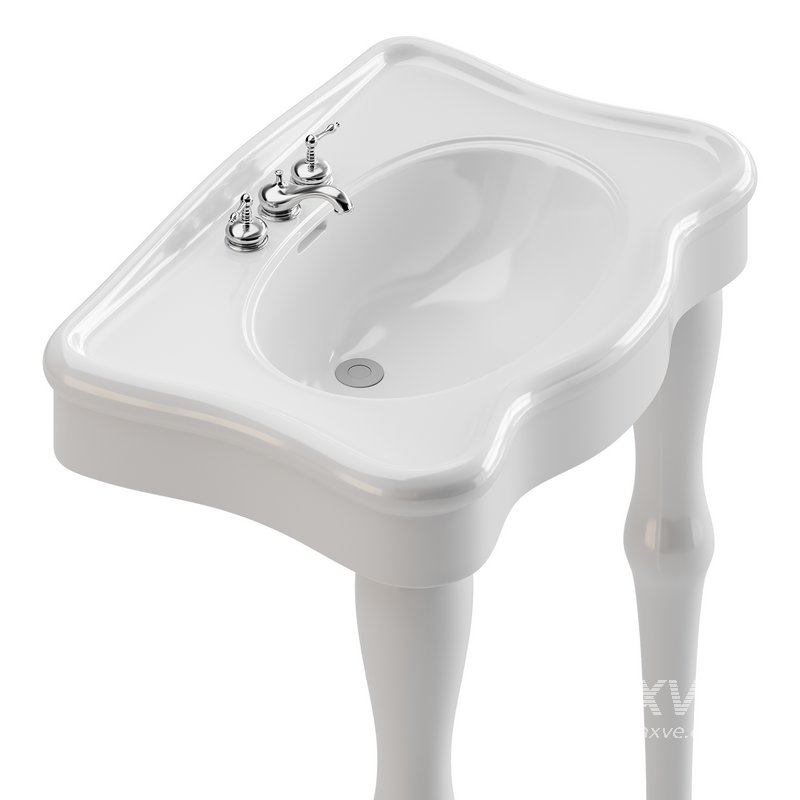 White Console Sink China Two Spindle Legs - Image 8
