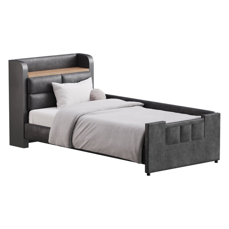 Twin Size Upholstered Platform Bed - Image 8