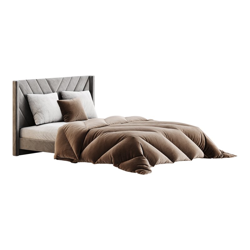 Easyfashion Modern Upholstered Platform Queen Bed with Slat Support Light Gray - Image 8