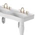 Double Basin Console Bathroom Sink White with 2 Spindle Legs and Overflow - Thumbnail 9