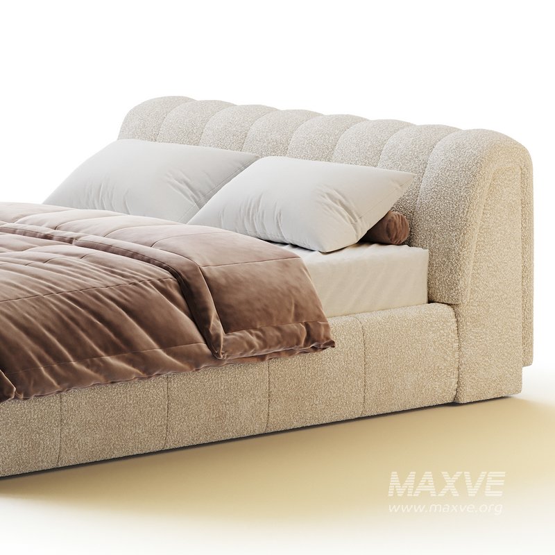 Salami Queen Bed – Maya Cream Boucle - Image 9