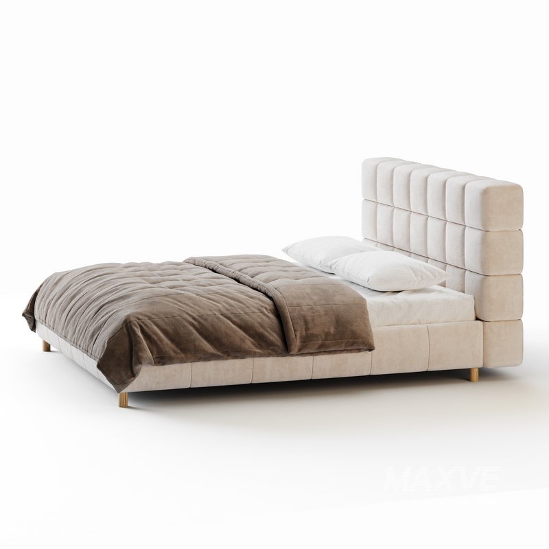 White-velvet-minimalist-bed - Image 6
