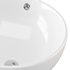 Round Countertop Vessel Bathroom Sink White with Overflow - Thumbnail 9