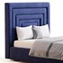 Maklaine Contemporary Navy Velvet Full Bed - Thumbnail 9