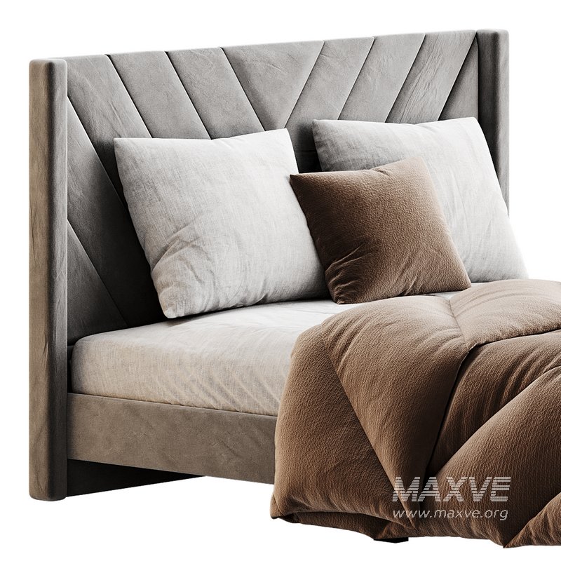 Easyfashion Modern Upholstered Platform Queen Bed with Slat Support Light Gray - Image 9