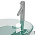 Corona 27 7 8 Glass Wall Mounted Bathroom Sink with Round Counter Faucet and Drain - Thumbnail 9