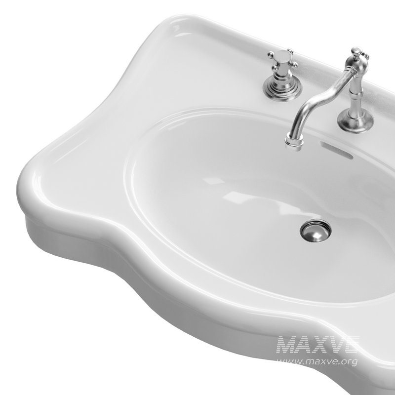 Bathroom Console Sink Deluxe Counter Top White Vitreous China - Image 9