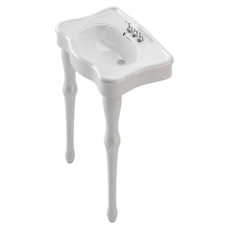 White Console Sink China Two Spindle Legs - Image 9