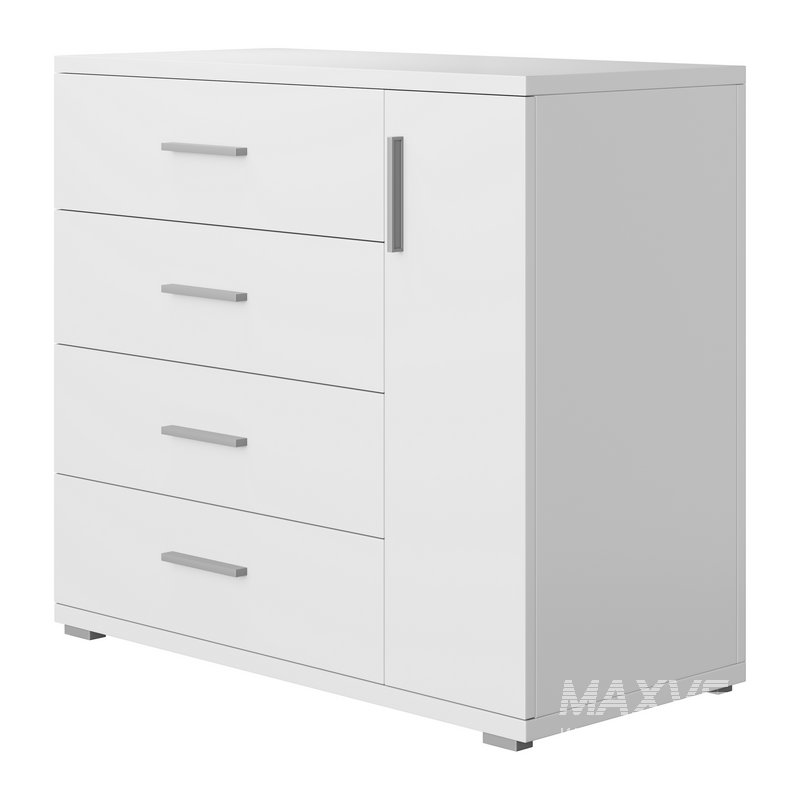 Komod INNOVO White Black Wood - Image 8