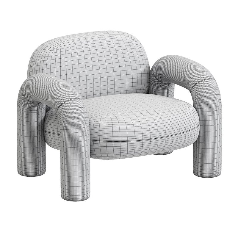 Bobo White Boucle Arm Chair - Image 3
