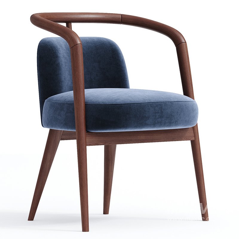 walnut,blue velvet - Image 3