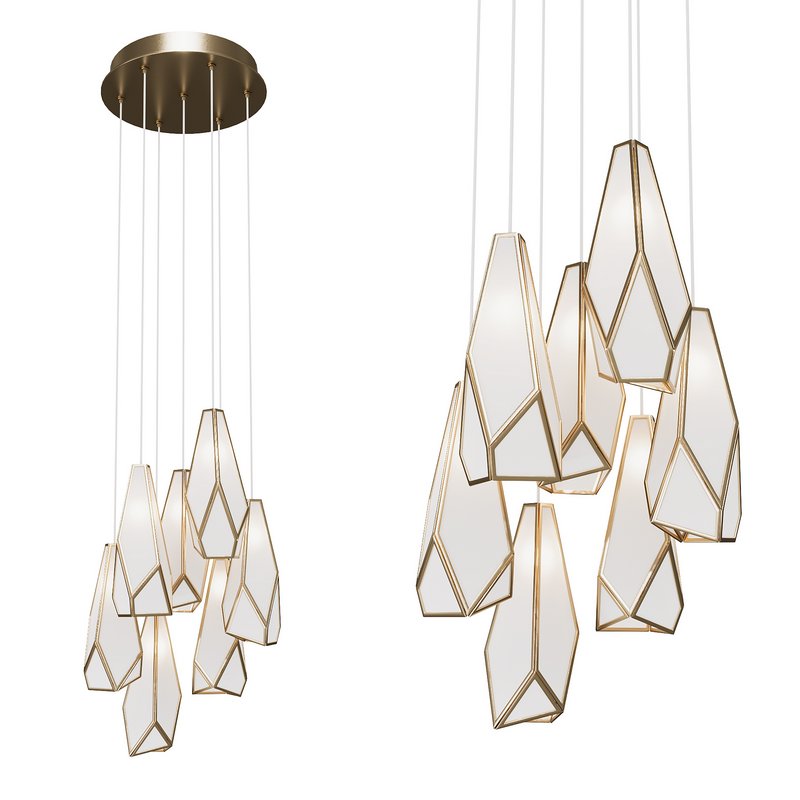 Glace White 7-Light Round Multi-Drop Pendant - Image 1