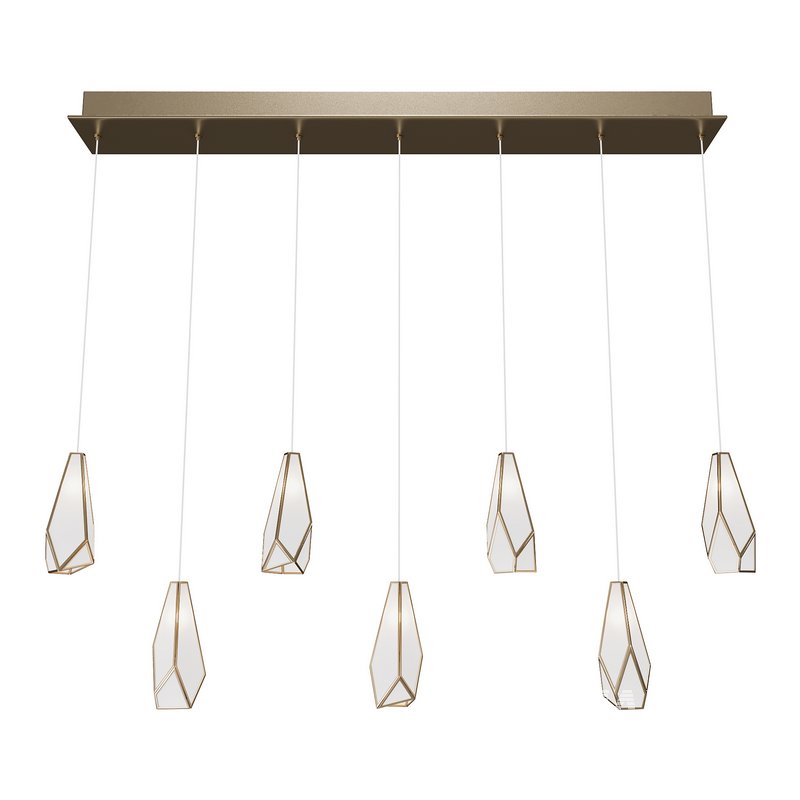 Glace White Rectangular 7-Light Multi-Drop Pendant - Image 1