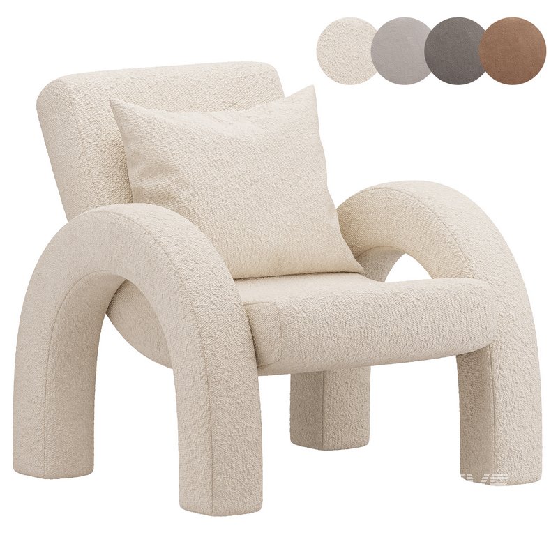 Arco Lounge Chair Small Boucle Beige - Image 1