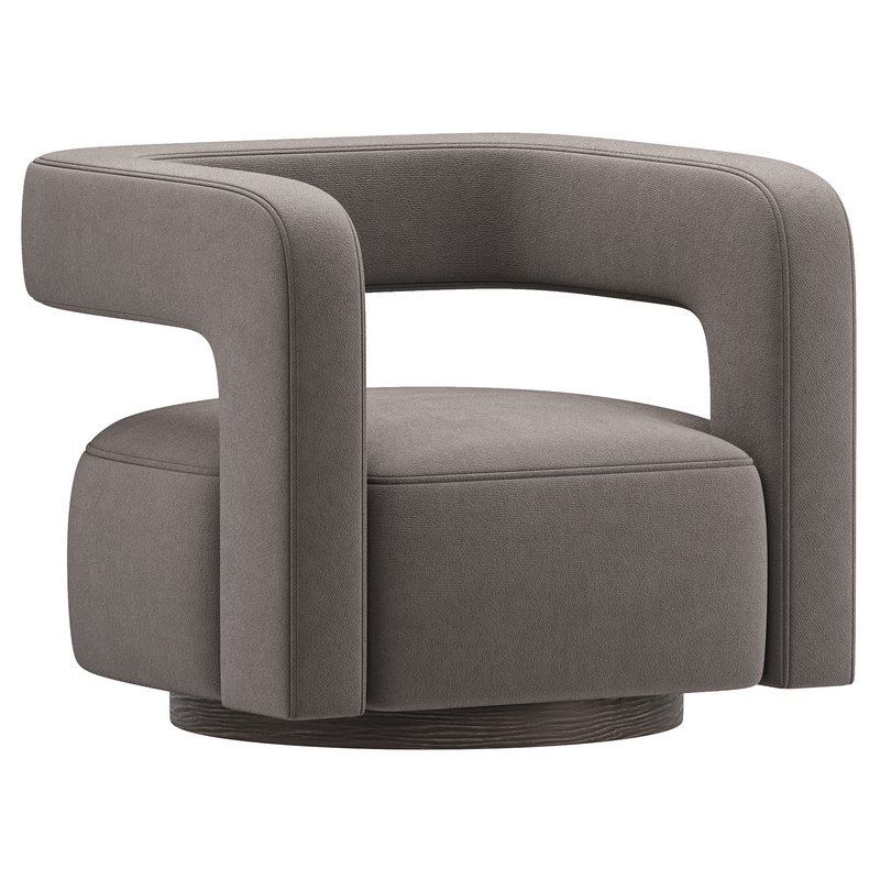 Restoration Hardware Drew Curved Swivel Chair RH - Image 2