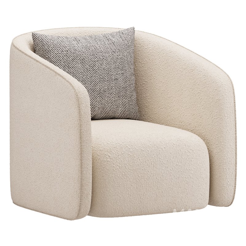 Andy Cream Boucle Club Chair - Image 2