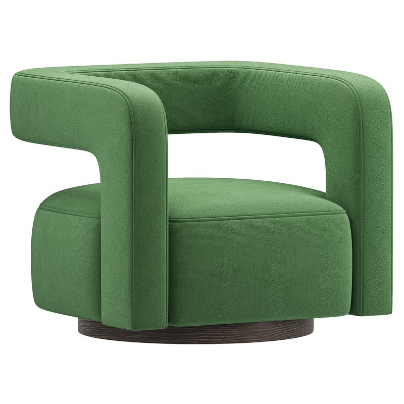 Restoration Hardware Drew Curved Swivel Chair RH - Image 4