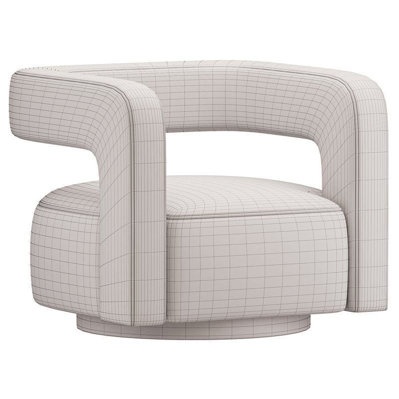 Restoration Hardware Drew Curved Swivel Chair RH - Image 5