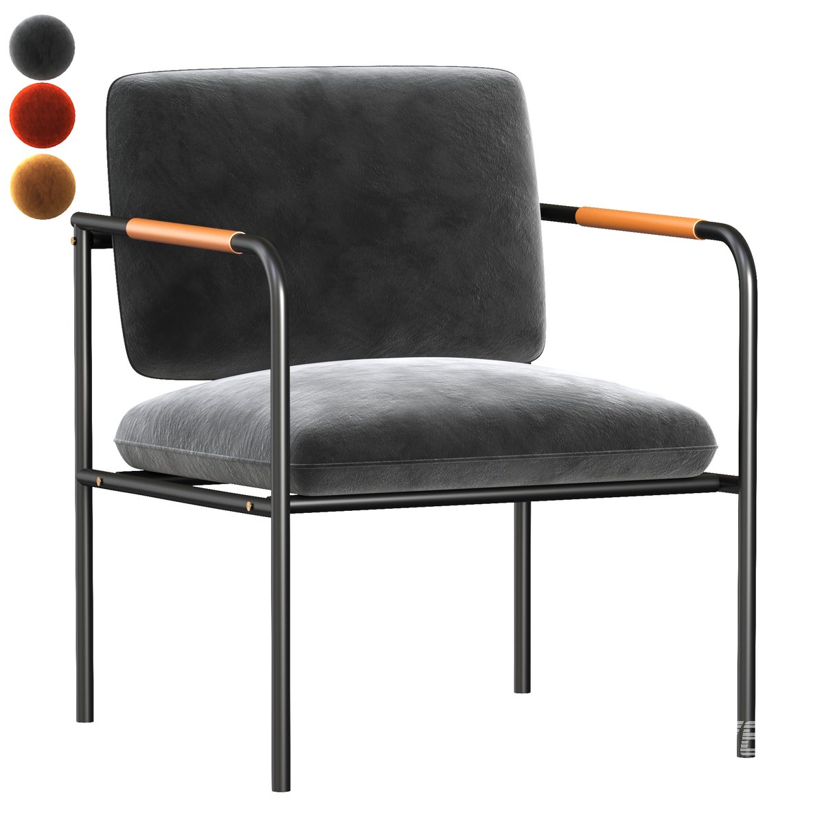 Sauder Boulevard Cafe Metal Lounge Chair Charcoal Gray Finish - Image 1