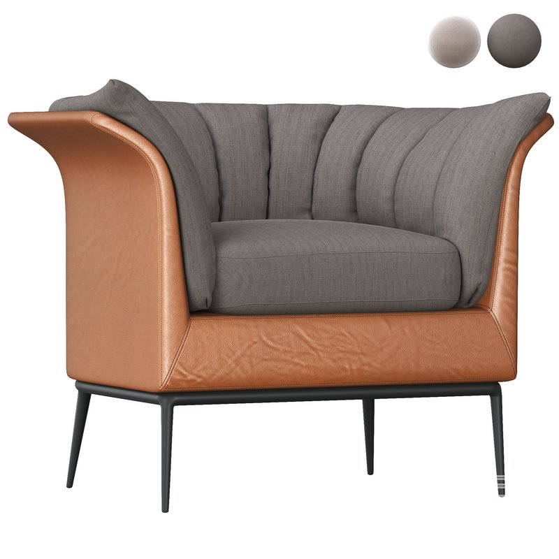 Amura_Buttercup_Armchair_in_Warm_Brown_by_Luca_Scacchetti - Image 1