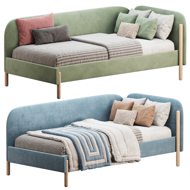 Casey Bed 90 Velvet Coral - Image 1