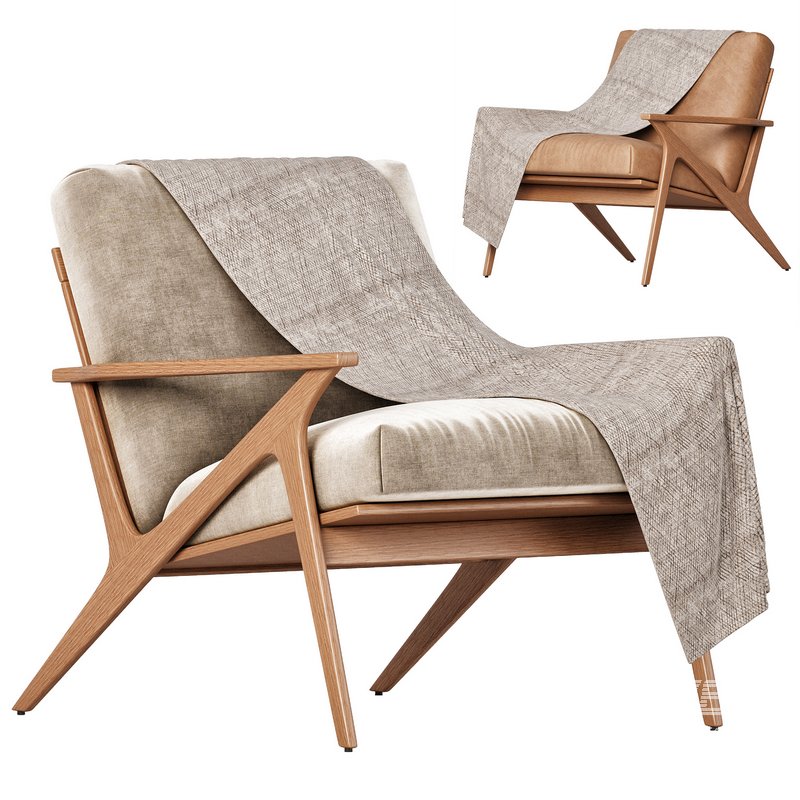 Cavett Wood Frame Armchair by Crate & Barrel - Image 1