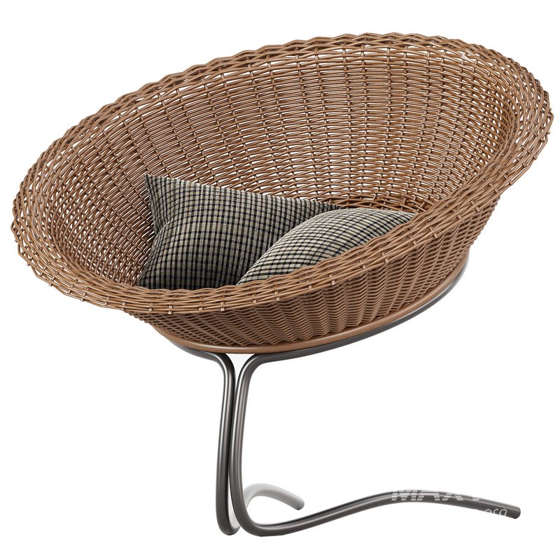 RATTAN EASY CHAIR BY ROHE NOORDWOLDE - Image 3